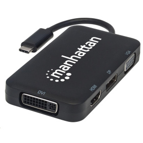 MANHATTAN Dokovací stanice USB-C 4v1, 1xDP, 1xHDMI, 1xVGA, 1xDVI