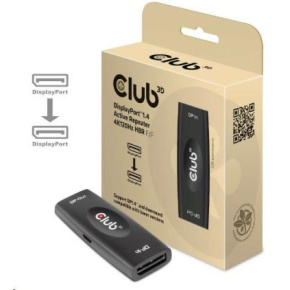 Club3D Adaptér aktivní DisplayPort 1.4 Repeater 4K120HZ HBR3 (F/F), černá Club3D Adaptér aktivní DisplayPort 1.4 Repeater 4K120HZ HBR3 (F/F), černá