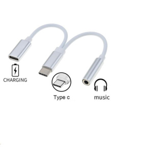 PremiumCord Převodník USB-C na audio konektor jack 3,5mm female + USB typ C konektor pro nabíjení PremiumCord Převodník USB-C na audio konektor jack 3,5mm female + USB typ C konektor pro nabíjení
