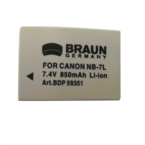 Braun akumulátor CANON NB-7L, 850mAh Braun akumulátor CANON NB-7L, 850mAh