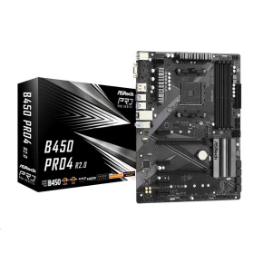 ASRock MB Sc AM4 B450 PRO4 R2.0, AMD B450, 4xDDR4, 1xDP, 1xHDMI, VGA ASRock MB Sc AM4 B450 PRO4 R2.0, AMD B450, 4xDDR4, 1xDP, 1xHDMI, VGA