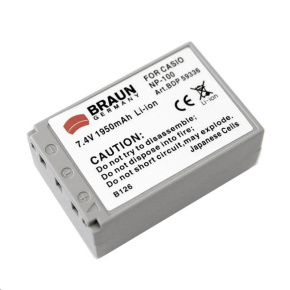 Braun akumulátor CASIO NP-100, 1950mAh Braun akumulátor CASIO NP-100, 1950mAh