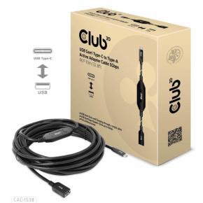 Club3D Kabel USB-C na USB-A, Aktivní adaptér/kabel, 5 Gbps (M/F), 10m Club3D Kabel USB-C na USB-A, Aktivní adaptér/kabel, 5 Gbps (M/F), 10m