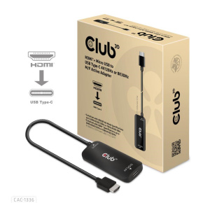 Club3D Adaptér HDMI + Micro USB na USB-C 4K120Hz/8K30Hz, Active Adapter M/F Club3D Adaptér HDMI + Micro USB na USB-C 4K120Hz/8K30Hz, Active Adapter M/F