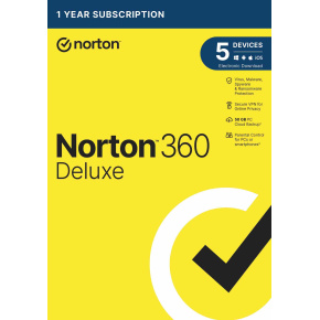NORTON 360 DELUXE 50GB +VPN 1 uživatel pro 5 zařízení na 1 rok - ESD NORTON 360 DELUXE 50GB +VPN 1 uživatel pro 5 zařízení na 1 rok - ESD