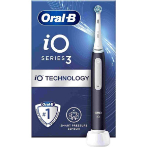Oral-B iO Series 3 Matt Black elektrický zubní kartáček, magnetický, 3 režimy, tlakový senzor