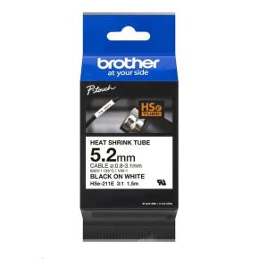 BROTHER smršťovací bužírka - HSE-211E bílá pro E300VP H300 H500 E550 P700 P750 D800 P900 P950 - 5,2mm / o 0,8-3,1 / 3:1