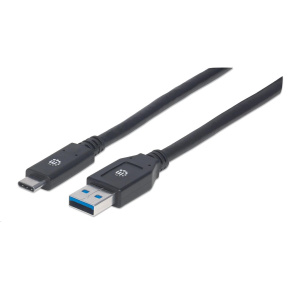 MANHATTAN Kabel SuperSpeed USB-C na USB, 3m, černá MANHATTAN Kabel SuperSpeed USB-C na USB, 3m, černá