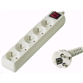 PREMIUMCORD Prodlužovací přívod 230V 7m, 5 zásuvek + vypínač, bílá PREMIUMCORD Prodlužovací přívod 230V 7m, 5 zásuvek + vypínač, bílá