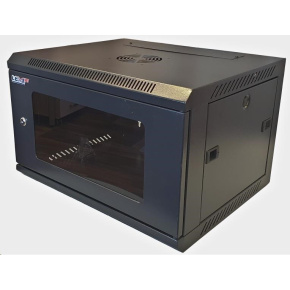 LEXI-Net 19" nástěnný rozvaděč 6U 600x450, nosnost 60 kg, skleněné dveře, rozložený, černý LEXI-Net 19" nástěnný rozvaděč 6U 600x450, nosnost 60 kg, skleněné dveře, rozložený, černý