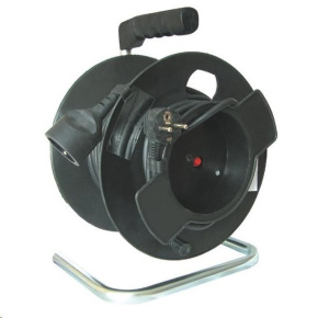 Solight prodlužovací přívod na bubnu, 1 zásuvka, 25m, černý kabel, 3x 1,5mm2